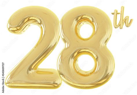 Numbers 28th Anniversary Gold Stock Illustration Adobe Stock