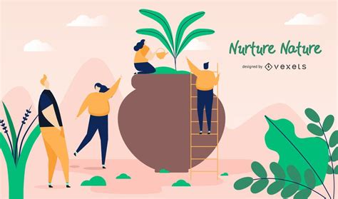 Nurture Nature Illustration Design Vector Download