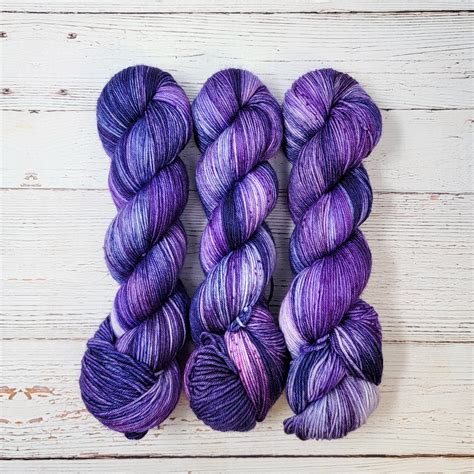 Purple Heart Hand Dyed Variegated Yarn Merino Fingering To Worsted