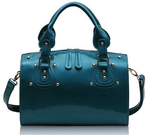 Wholesale Teal Studded Fashion Satchel Handbag