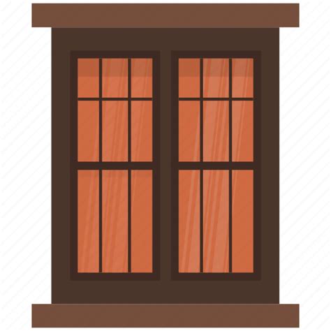 Glass window, home interior, room window, window case, window frame icon
