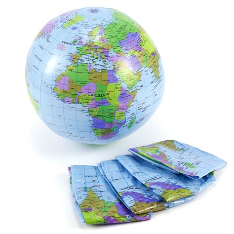 Buy Inflatable Globe 40cm Atlas World Earth Beach Ball Geography Blow