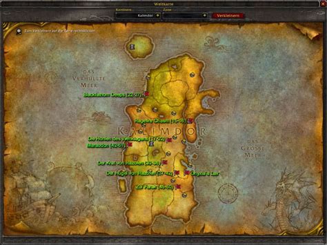 Map Of Kalimdor Classic WoW