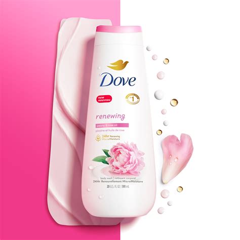 Renewing Body Wash With Peony And Rose Oil Dove