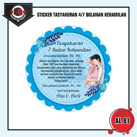 Sticker Tasyakuran 4 Bulanan 7 Bulanan Lazada Indonesia