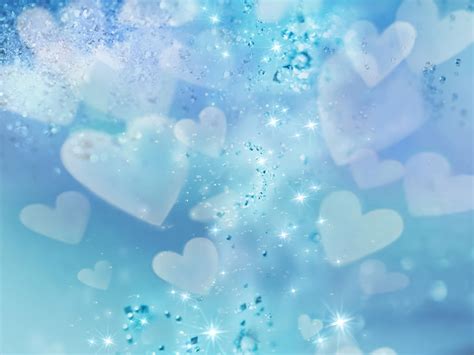 Blue Hearts And Stars Background For Powerpoint Love Ppt Templates