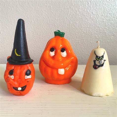Vintage Halloween Candles Gurley Jack O Lantern Pumpkin In Etsy