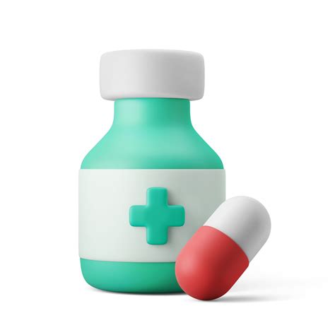 Medicine Capsule Pill Drug With Bottle 3d Icon Illustration 11098093 Png