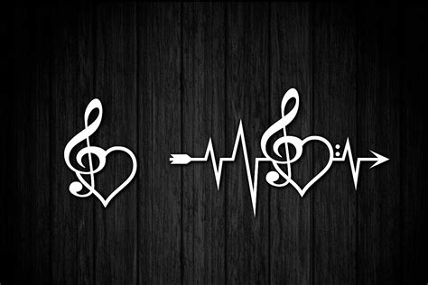 Music Note Heartbeat Svg Music Note Svg Heartbeat Svg Cut Etsy