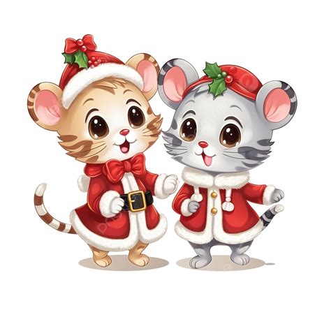 Dibujos Animados Lindo Navidad Gato Y Ratón Bailando Canción De Jinger