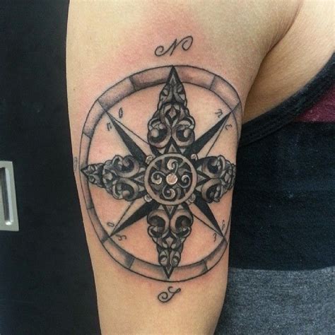 Black wind rose isolated on black Wind Rose Tattoo by Analisbet Luna