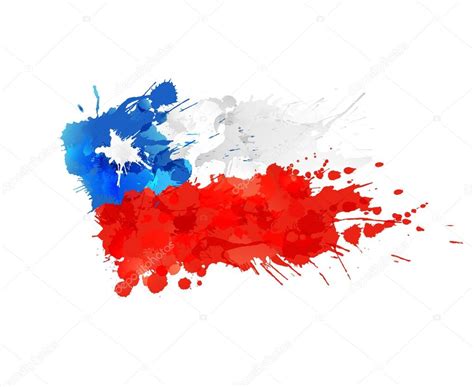 Flag Of Chile Made Of Colorful Splashes Stock Vector Image By