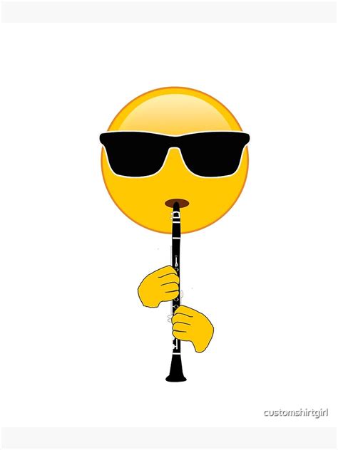 Emoji Playing Clarinet Framed Art Print By Customshirtgirl Redbubble
