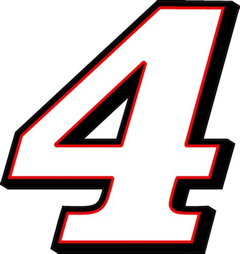 RACE NUMBER 4 DECAL / STICKER 3 COLOR A