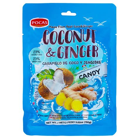 Pocas Hard Candy Coconut And Ginger 100 Gram Pack Of 2