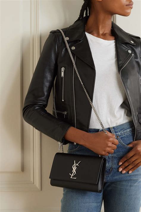 Black Kate Small Textured Leather Shoulder Bag Saint Laurent Net A