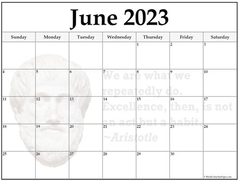 Printable June 2023 Calendar Classic Blank Sheet Vrogue