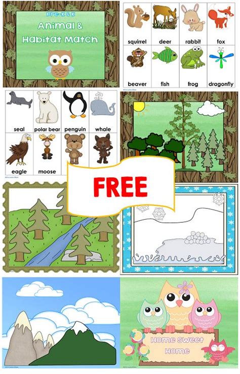 Animal and Habitat Match Free Printables | Animal habitats ...