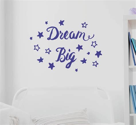 Dream Big Wall Sticker Quote With Stars By Nutmeg Wall Stickers Big