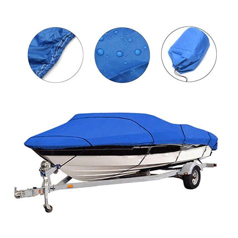 Heavy Duty Waterproof Trailerable Boat Cover Full Size Fit V Hull Fish