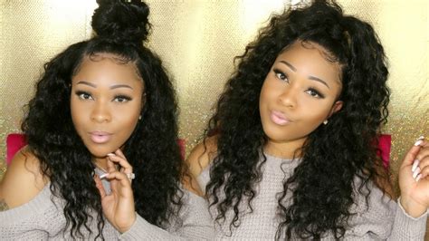 Another hair review but with a twist.i did these 10 easy trendy and viral hairstyles on this 360 curly that i've seen on pinterest and instagram. Watch Me Style This Wig | Easy Hairstyle On A Curly Lace ...