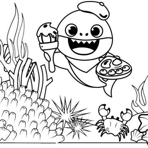 Printable Baby Shark Coloring Pages