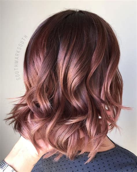 Light Balayage Ombr With Deep Rose Toner Natural Med Brown Hair Base