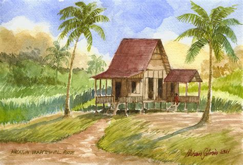 Rumah Kampung Malaysia Traditional House Watercolor Rowney Flickr