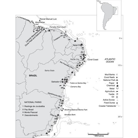 Map Of The Coastal Area Of Tropical Brazil Download Scientific Diagram