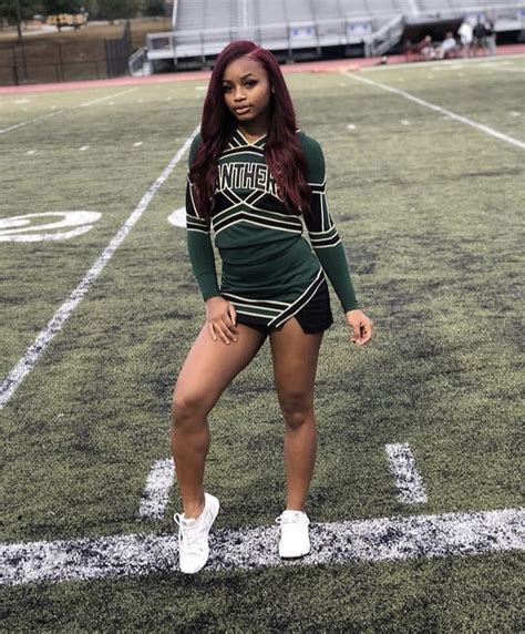 Baddiepins123♡ Cheer Outfits Black Cheerleaders Cheerleading Outfits