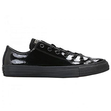 Converse Womens Chuck Taylor Ox Black Patent Leather Trainers 8 Us