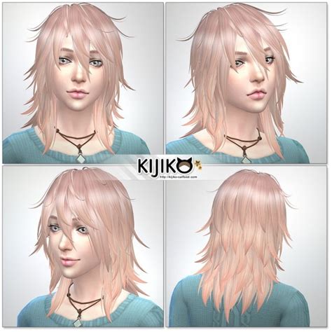 Pink And Fluffy Hair F Ts4 Edition At Kijiko Sims 4 Updates