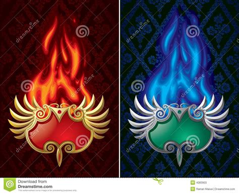 Fiery Banners Stock Vector Illustration Of Banner Border 4083903