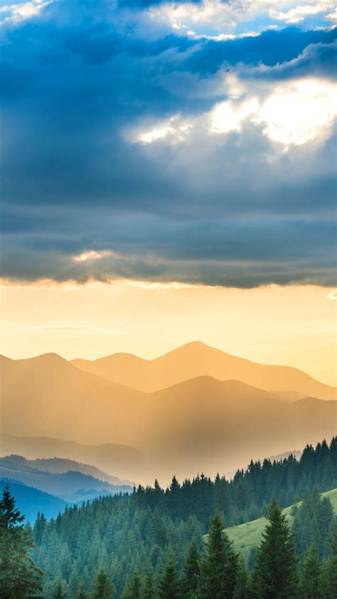 1440x2560 Landscape Mountains Sunbeam Nature 5k Samsung