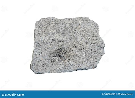 A Big Gray Granite Igneous Rock Isolated On A White Background Stone