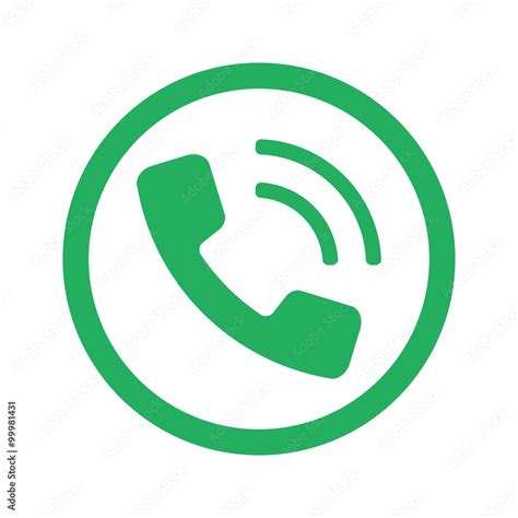 Flat Green Phone Icon And Green Circle Stock Vector Adobe Stock