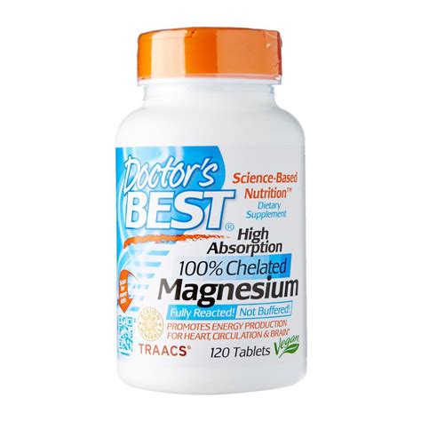 Doctors Best High Absorption Magnesium 100mg 120 Tablets Supplements
