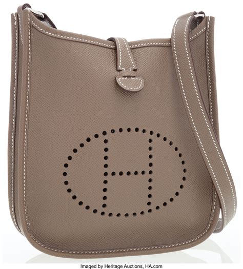 Hermes Etoupe Epsom Leather Evelyne Tpm Crossbody Bag Luxury