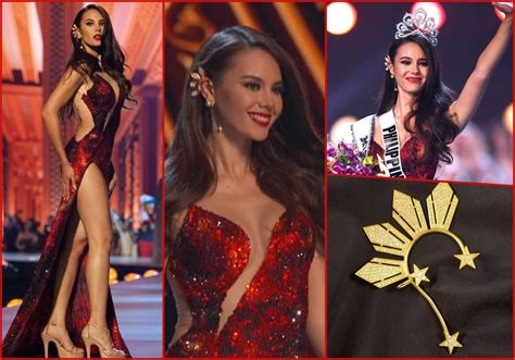 Catriona wear an ear cuff inspired by the country's flag. Catriona Gray 'Alab at Dangal' Ear Cuff: View Pics of All 'Patriotic' Earrings Worn by Miss ...
