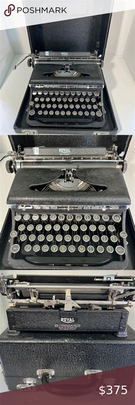 Vintage 1937 Royal Deluxe Typewriter Touch Control With Case No