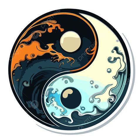 Sticker Featuring A Yin And Wave Design Clipart Vector Ying Yang Ying