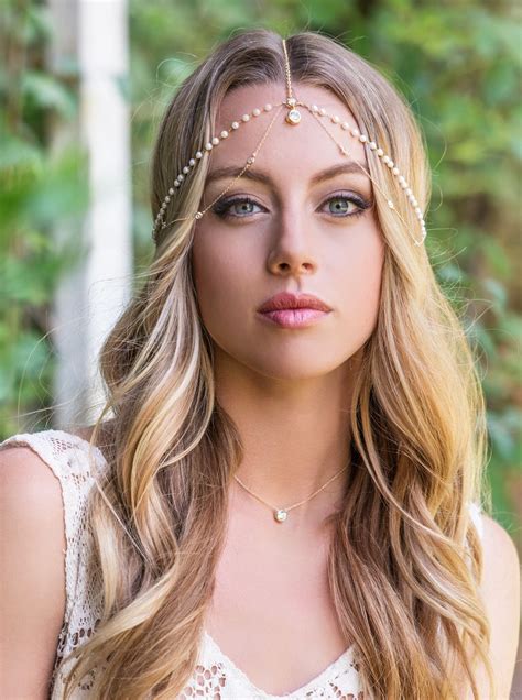 Bohemian Gold Crystal Wedding Hair Accessories Bridal Headpiece