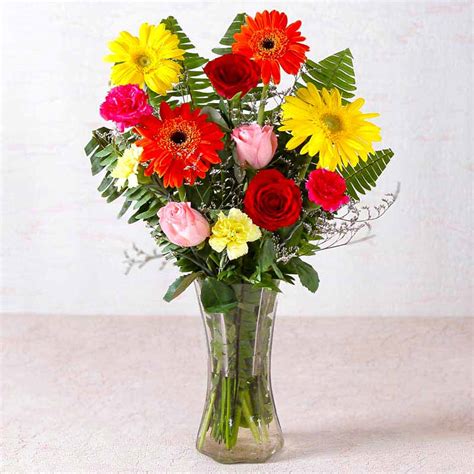 Beautiful Vase Of Fresh Flowers India