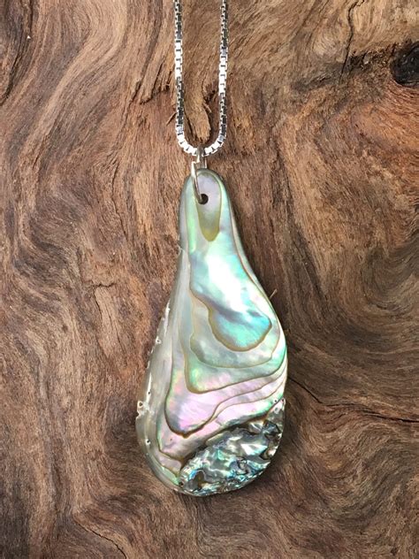 abalone pendant necklaces on sterling silver chains etsy