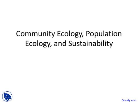 Community Ecology Ecological Perspective Lecture Slides Docsity
