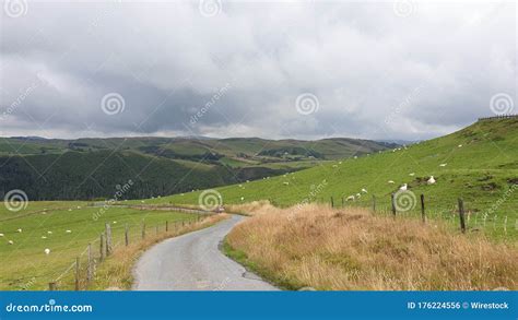 Vast Valley With Mountains Hill And The Sky Stock Photo Image Of