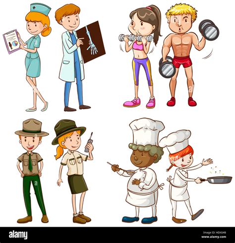 People Doing Different Jobs Illustration Stock Photo Alamy