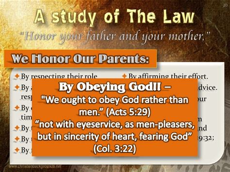 Honor Your Father And Your Mother The Fifth Commandment Lesson F