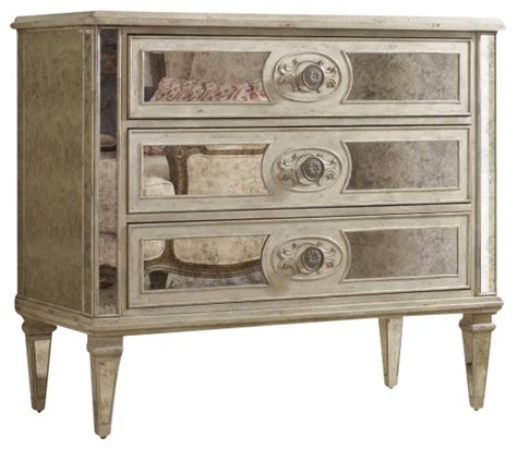 Keep a hotel or apartment looking nice while allowing the resident to store clothes and get dressed. Three Drawer Antique Mirrored Chest - Farmhouse - Dressers ...