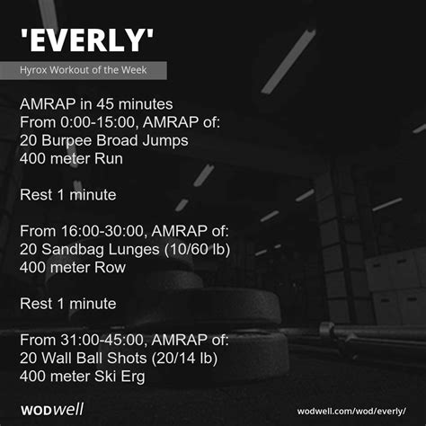 Everly Workout Hyrox Workout Of The Week Wodwell
